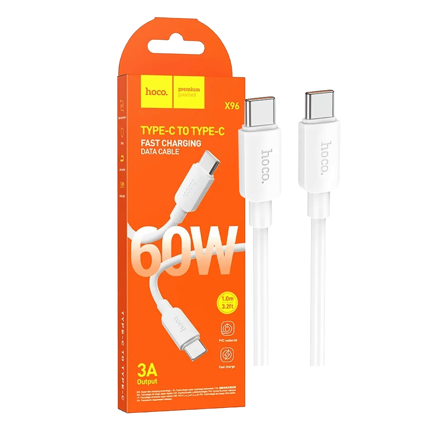 hoco. USB kabl za smartphone, type C, 60W bijela- X96 Hyper, 60W bijela