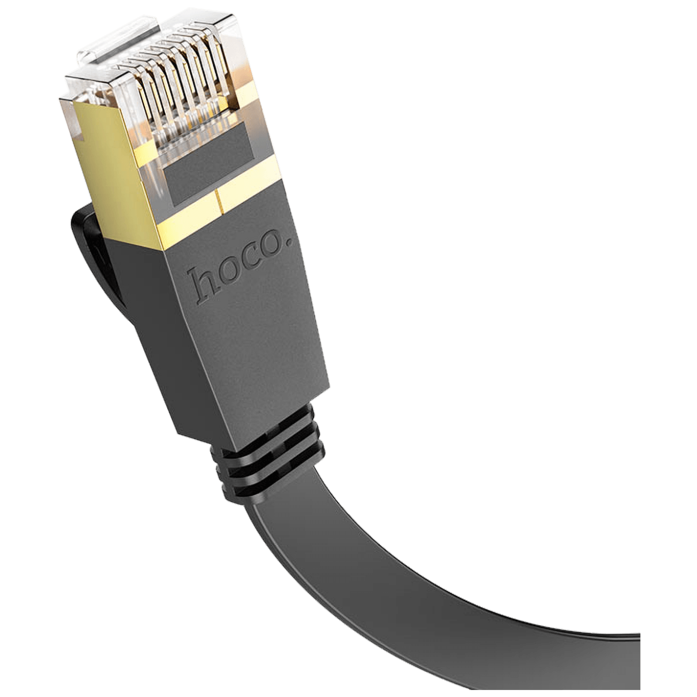 hoco. Mrežni kabl, CAT6, Gigabit Ethernet, flat, 10 met. crna - US07 General, 10 met.-1