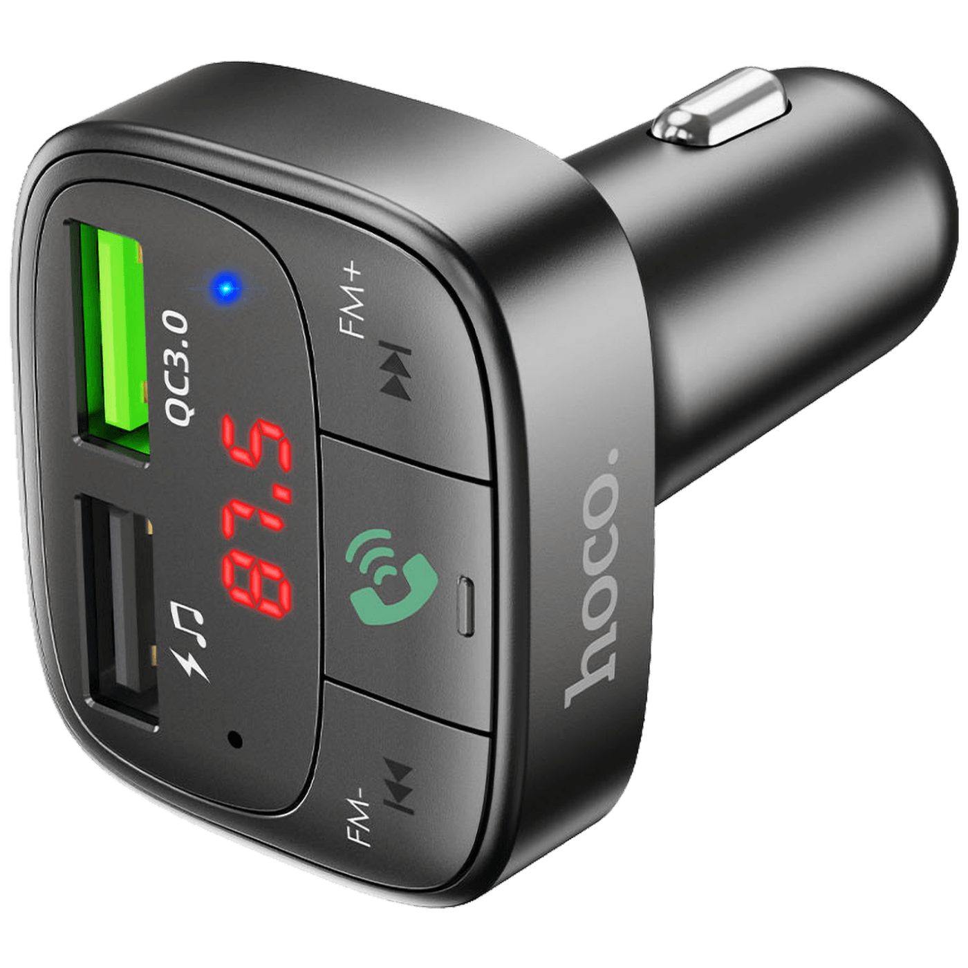 hoco. FM modulator, Bluetooth, 12/24V, 2 x USB, microSD, PD 18W - E59 Promise-1