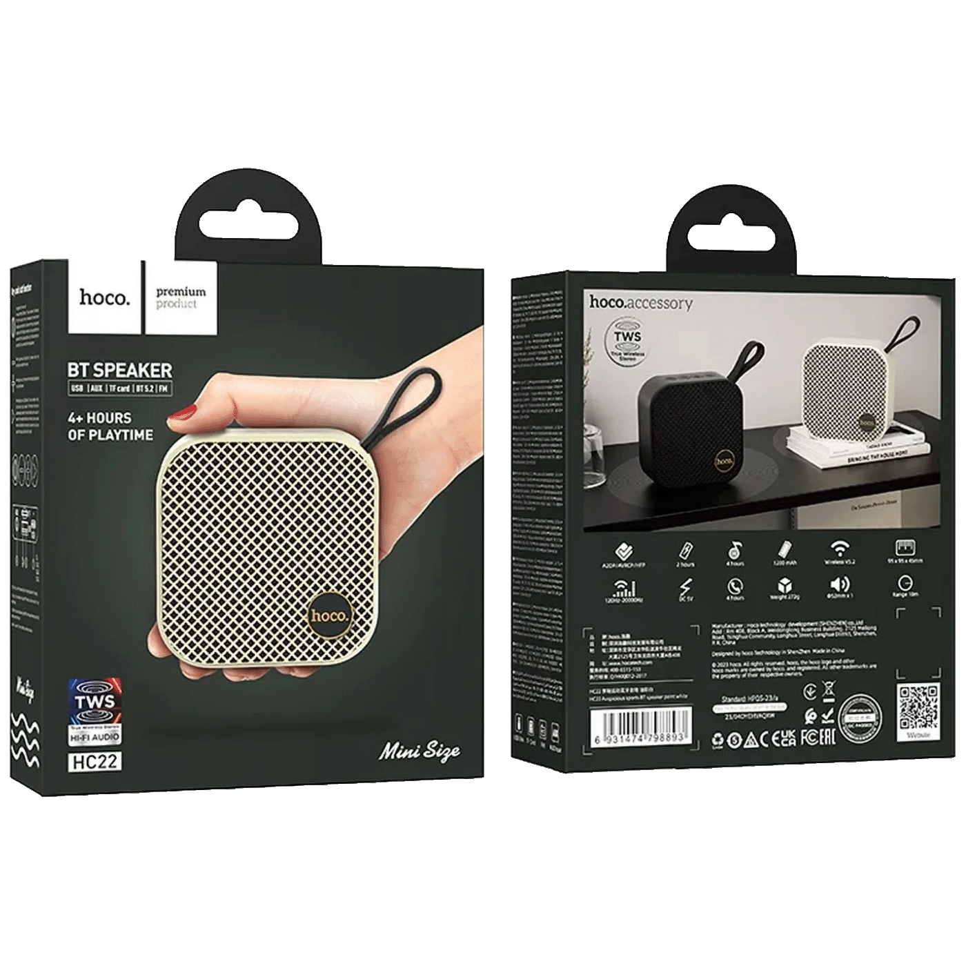 Bluetooth zvučnik HOCO HC22 BT, 1200 mAh, 5W bijeli-4