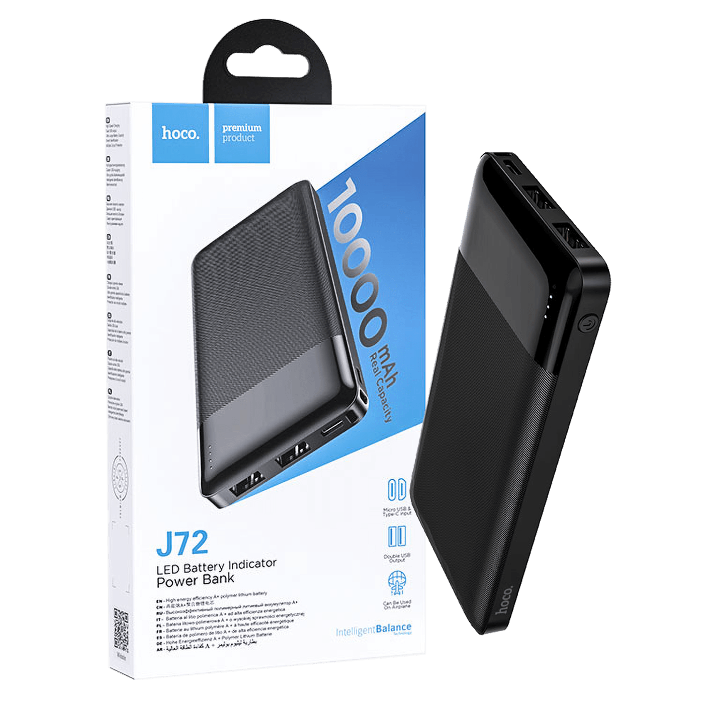 hoco. Punjač prijenosni za mobitele, 10000 mAh, 2A / 2A - J72 Easy travel-0
