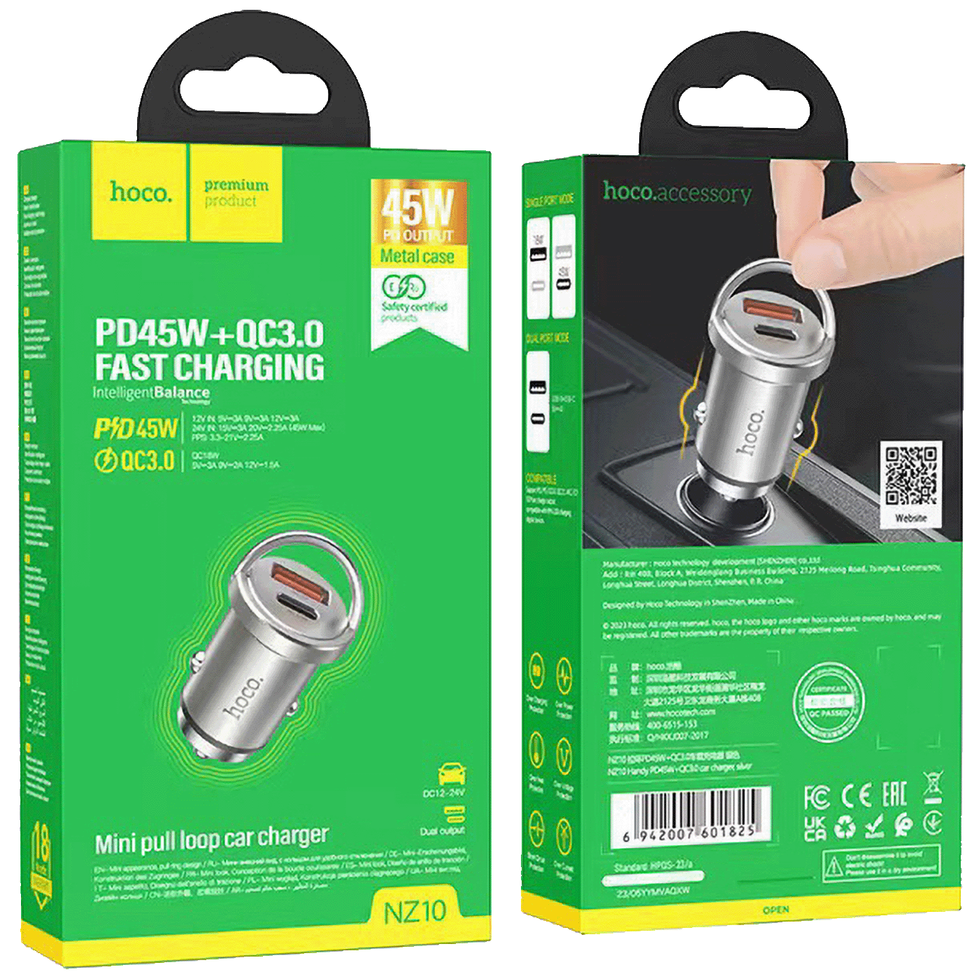 hoco. Auto punjač, brzi, PD45W+QC3.0 - NZ10 Handy-3