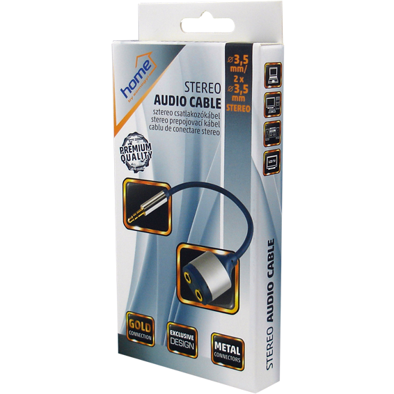 Kabel HOME Jack 3.5mm muški na Jack 3,5mm ženski x 2, dužina 15cm-1
