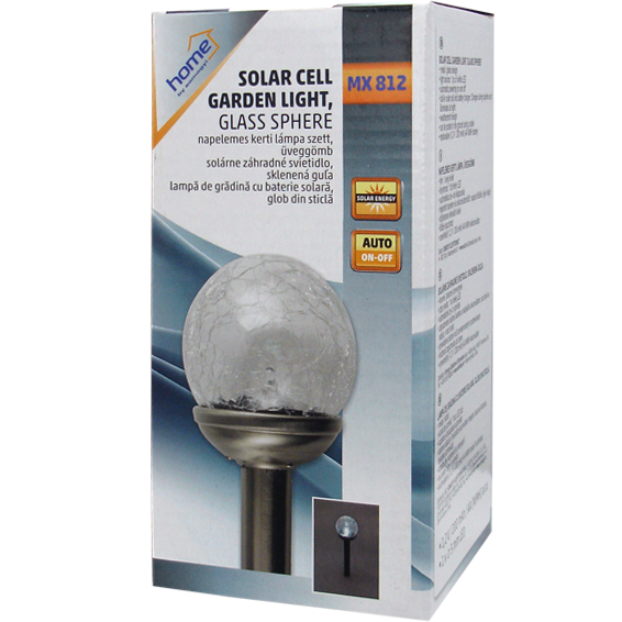 Solarna vrtna LED lampa HOME metal/staklo, 200 mAh - MX 812-1