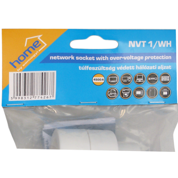 Utičnica HOME NVT 1/WH sa prenaponskom zaštitom (Max. 16A, 250V, 50Hz)-1