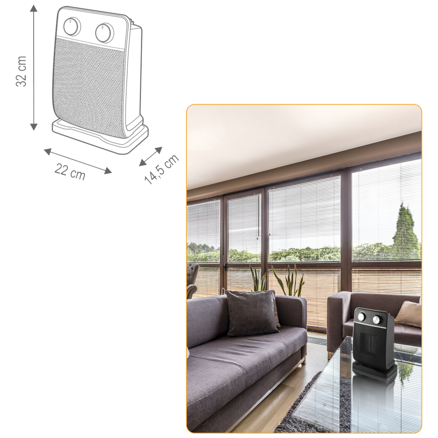 Grijalica HOME FK 29 sa ventilatorom 1800W-1