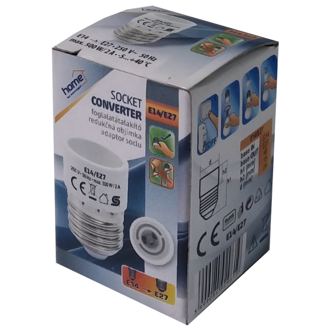 Adapter HOME E27 na E14 - E14/E27-1