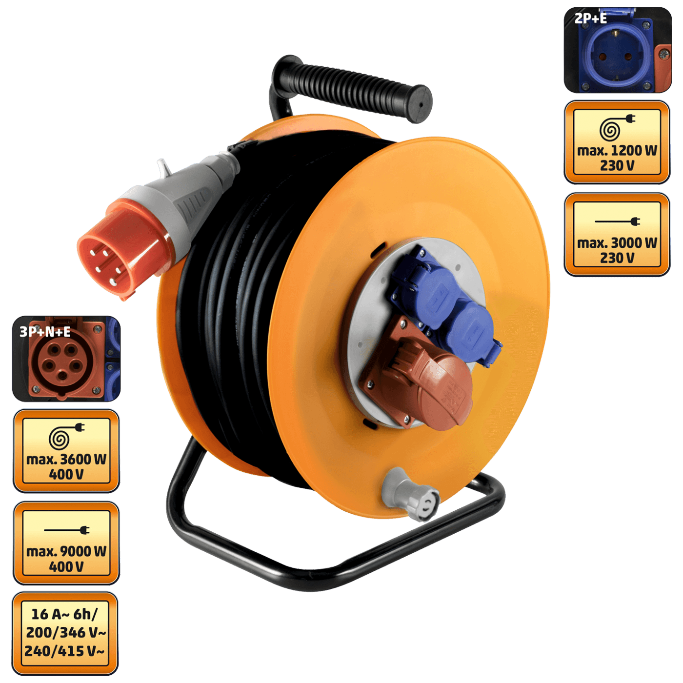 Motalica za kabel HOME HJR 400-25 25 metara, H07RN-F, 5 x 2.5 mm2, IP44-0