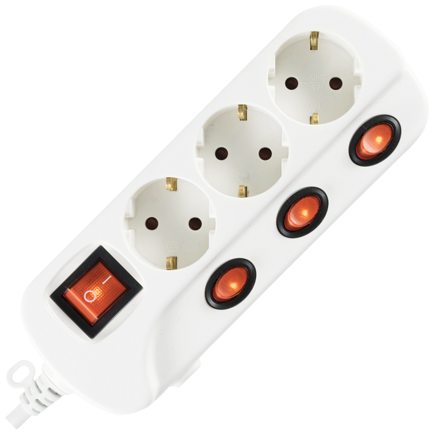 home Produžni kabel sa zaštitom, 3 utičnice, 1.0mm², 1.5 met - NVK 03K/WH-0