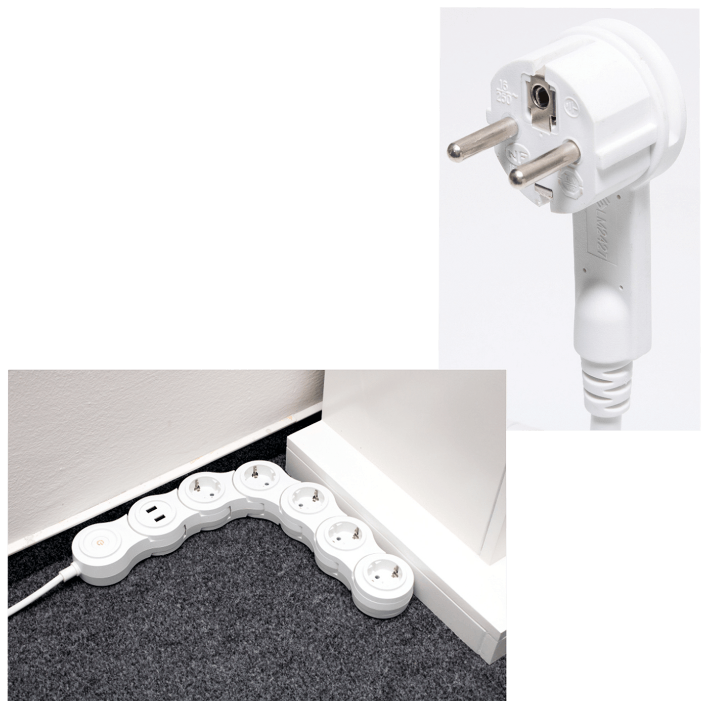 Produžni kabel HOME NVH 05K USB 5 utičnica 1.5 mm² 1.4 met-1