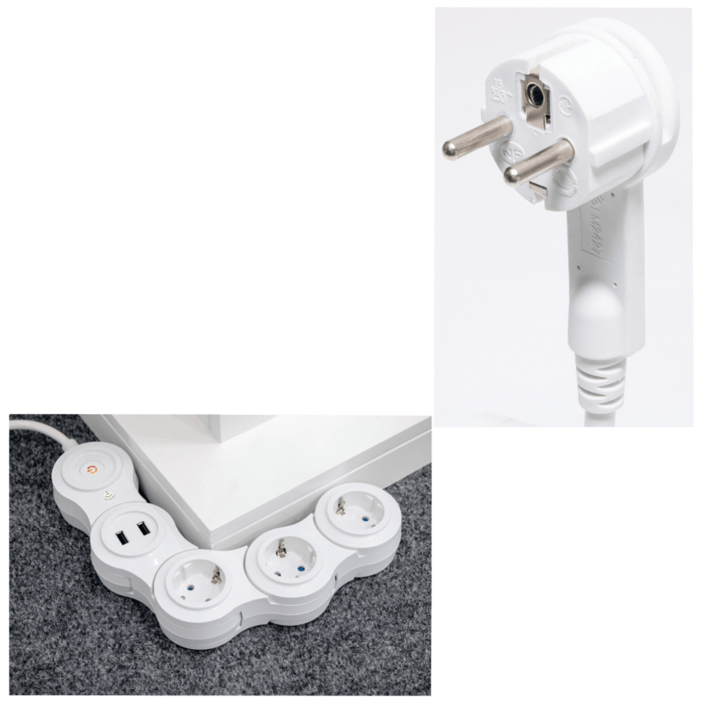 Produžni kabel HOME SMART NVH 03K/WIFI 3 utičnice, USB, WiFi-1