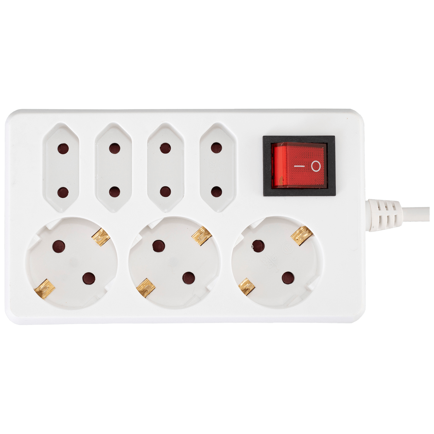 Produžni kabel HOME NV 17/WH 3 + 4 utičnice, 1.0mm², 1.5 met bijeli-1