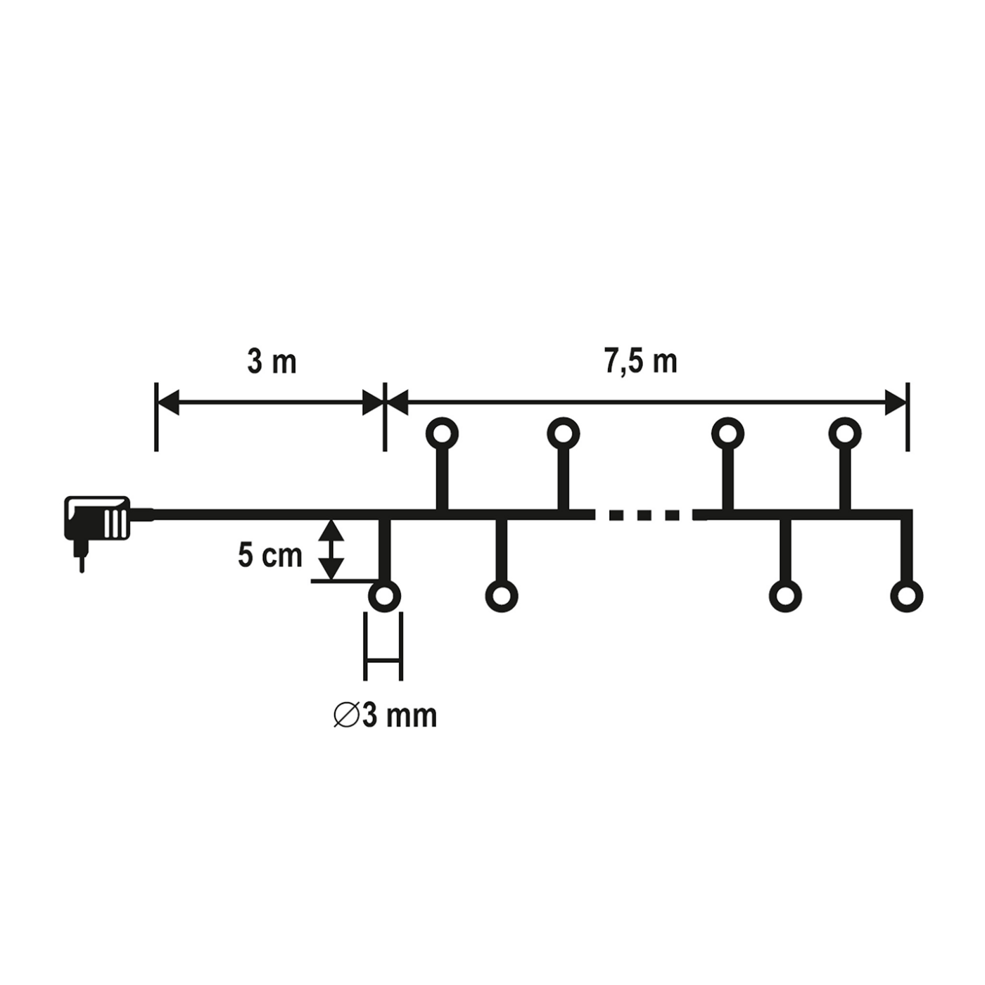 Dekorativna rasvjeta HOME LED svjetlosni niz - LC 768/WH-3