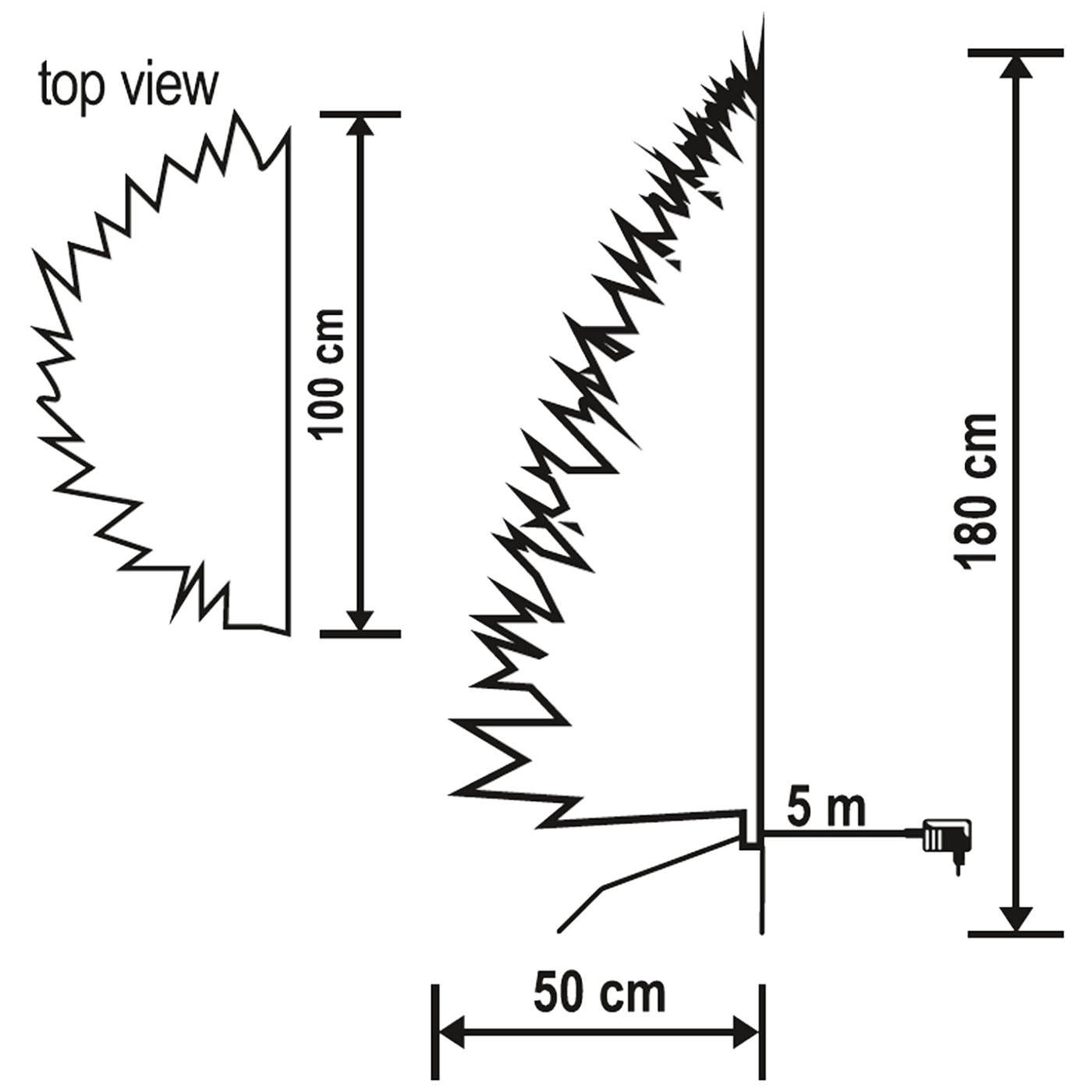 Dekorativni bor HOME KMF 7/180 (LED rasvjeta, 3D + 2D iglice, 180 cm, 240 toplo bijelih LED dioda, za unutarnju upotrebu)-3