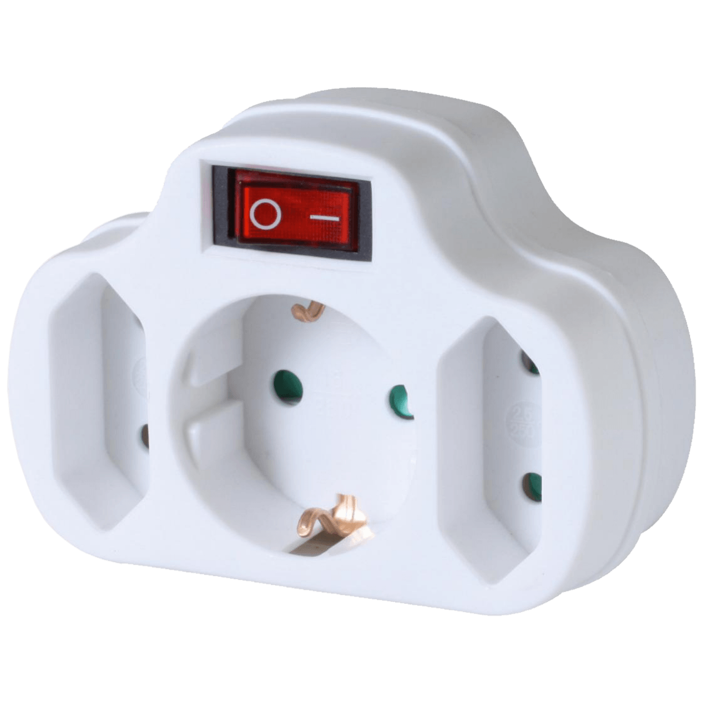 Utičnica HOME NVK 3/WH sa prekidačem, 1 x schuko + 2 x EURO