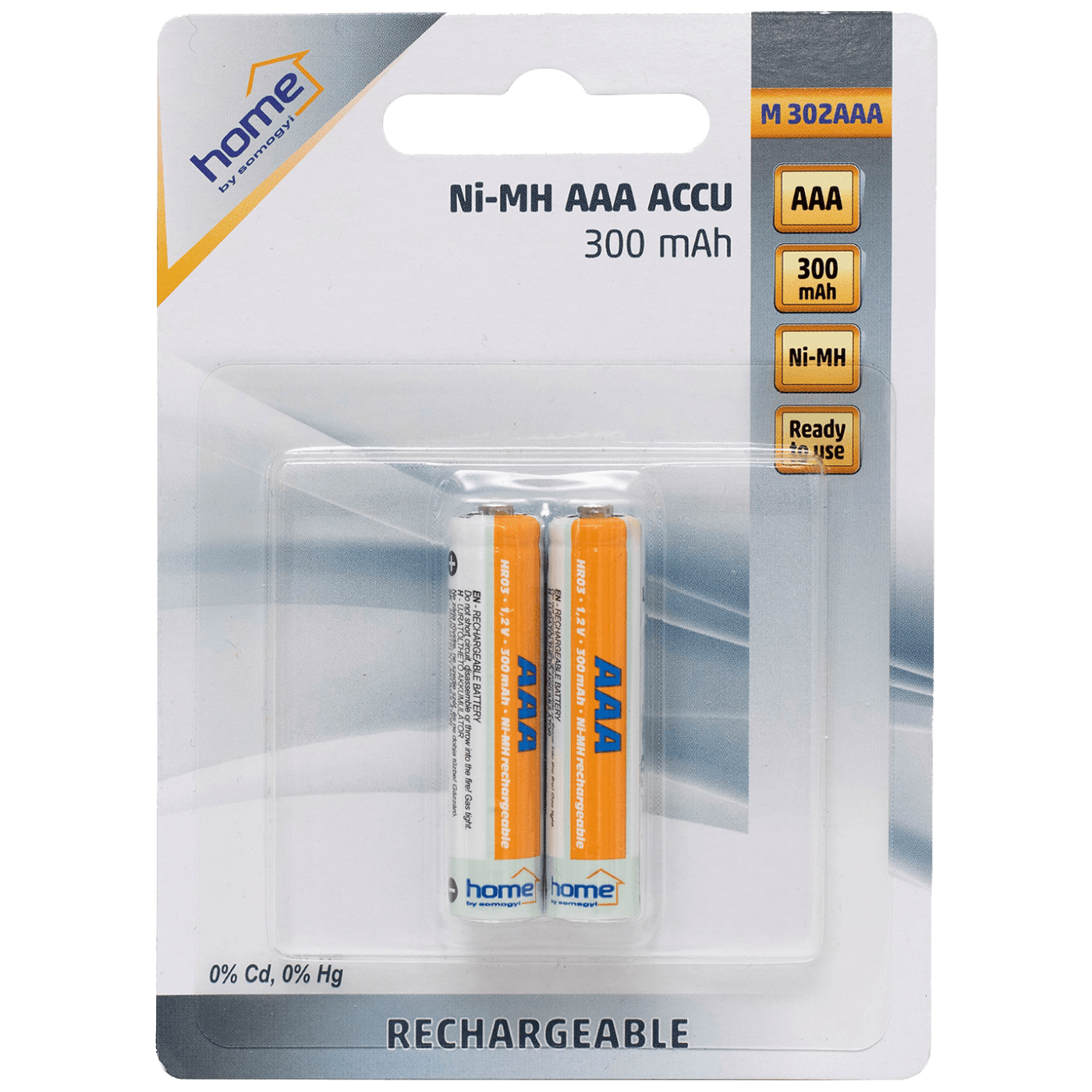 Baterija punjiva AAA HOME M 302AAA, NiMh, 300mAh, blister 2 kom