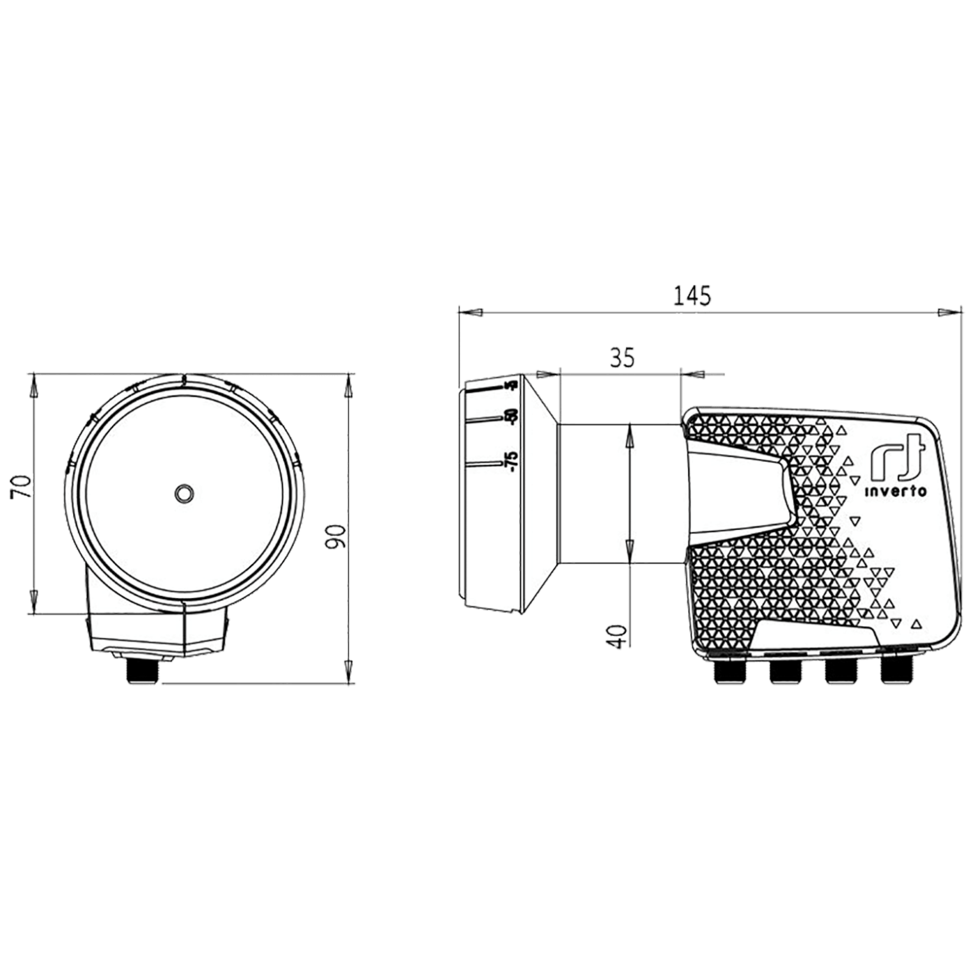 Quad LNB HOME Inverto LNB Quad šum 0,3dB DVB-S2 (HD - UHD)-1
