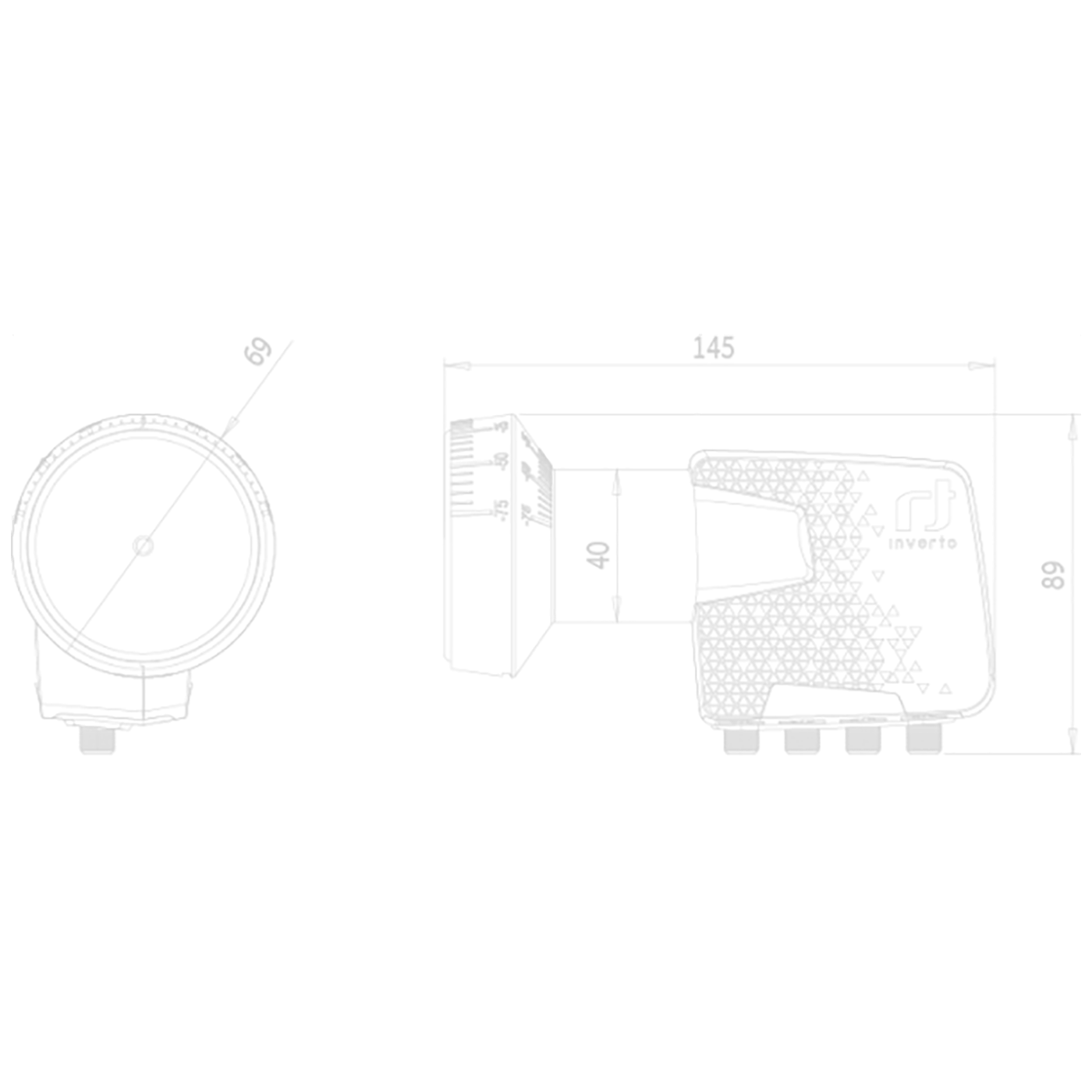 Inverto LNB Quattro, šum 0,2 dB, DVB-S2 ( HD - UHD ) - IDLP-QTL410-PREMU-OPN-1