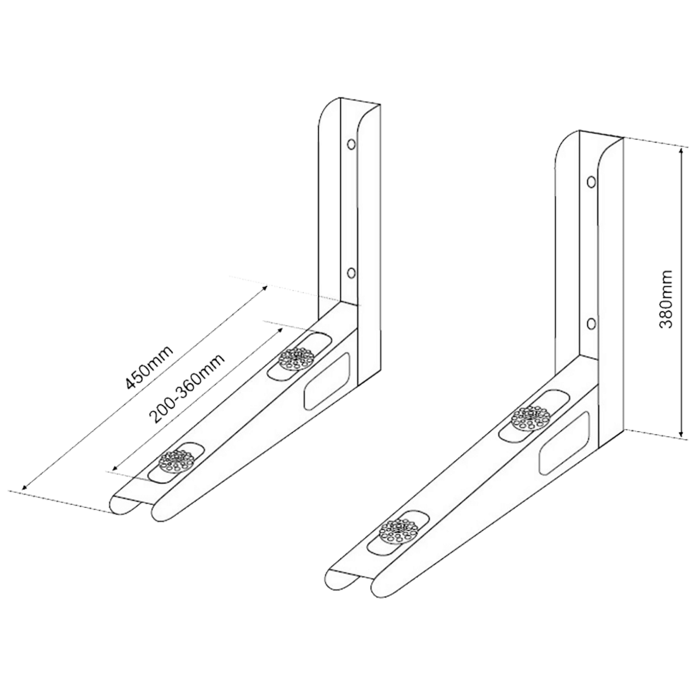 Zidni nosač za klima uređaj MACLEAN MC-621 (do 100 kg, 450 × 380 mm, pocinčani čelik, bež boja)-1
