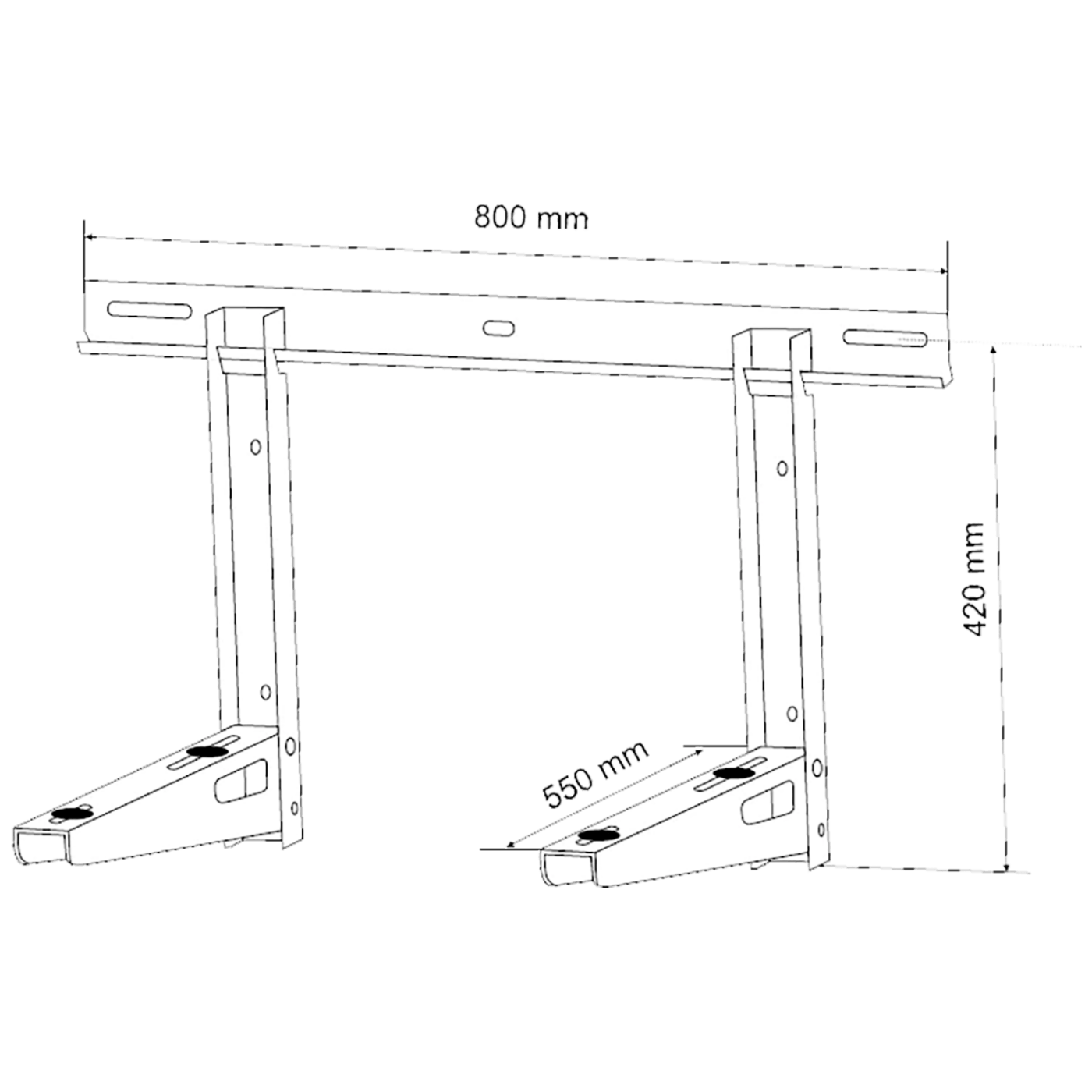 Nosač za klima uređaj MACLEAN MC-623 (do 200 kg, 380 x 450 mm, pocinčani čelik, krem boja)-1