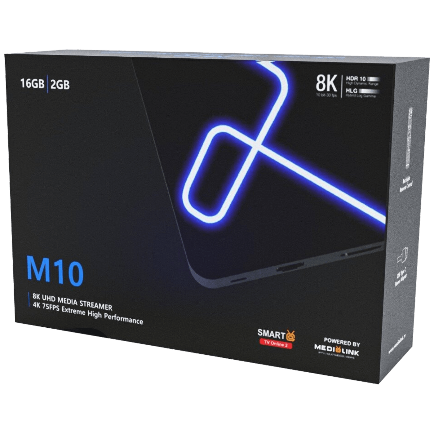 MediaLink Prijemnik IPTV@Android, UHD/4K/8K, 2GB/16GB, WiFi, Bluetooth - M10-1