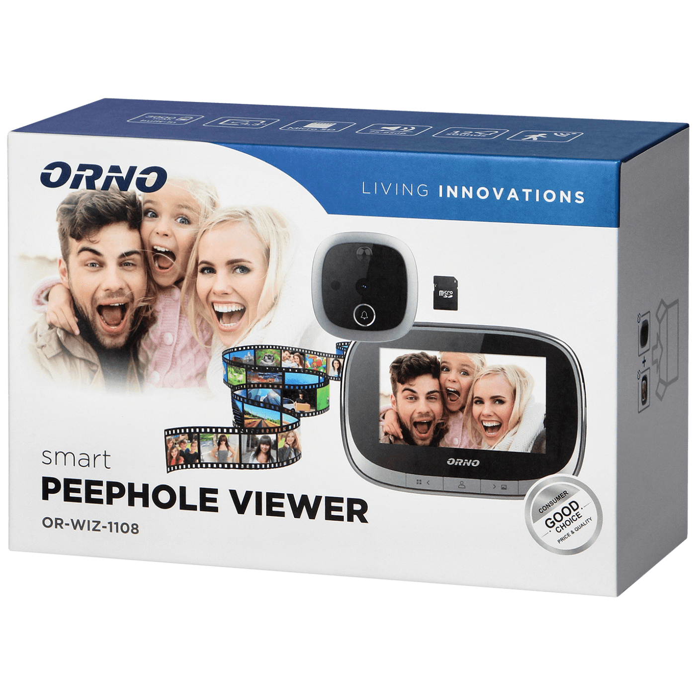 Orno Digitalna špijunka za ulazna vrata, 4.3", LCD - OR-WIZ-1108-1
