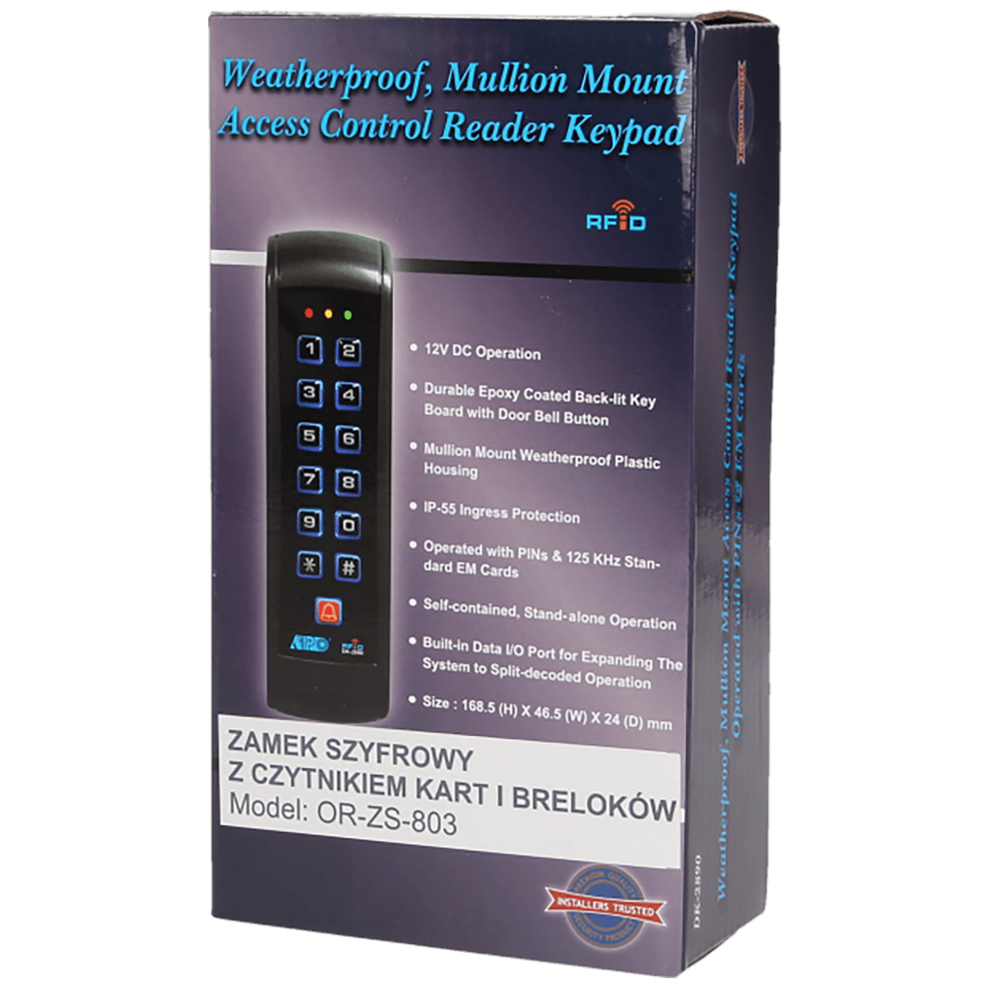 Orno Tipkovnica sa RFID karticom, Tag reader, IP55 - OR-ZS-803-1