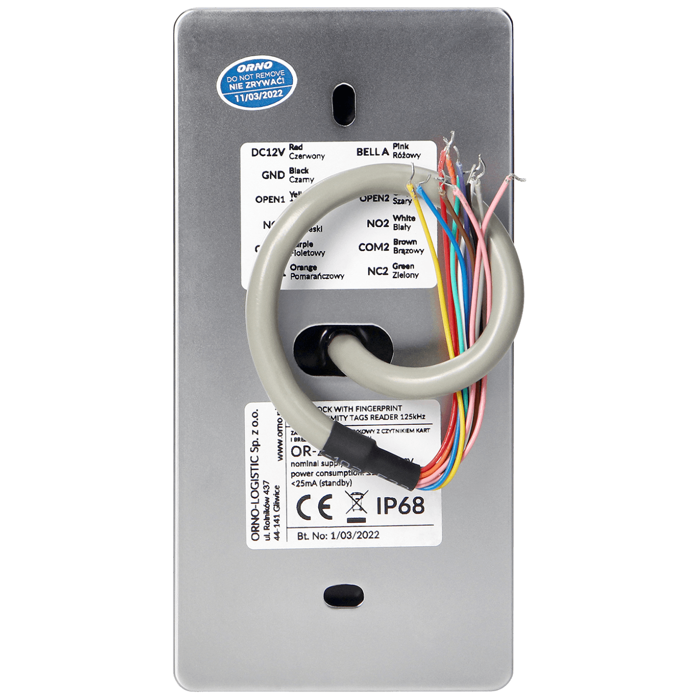 Orno Dodirna tipkovnica, RFID / Tag reader , zvono, IP68 - OR-ZS-827-3