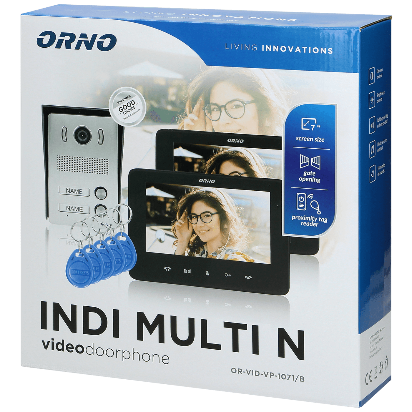Video interfon ORNO Indi Multi N OR-VID-VP-1071/B 2 x 7"-1