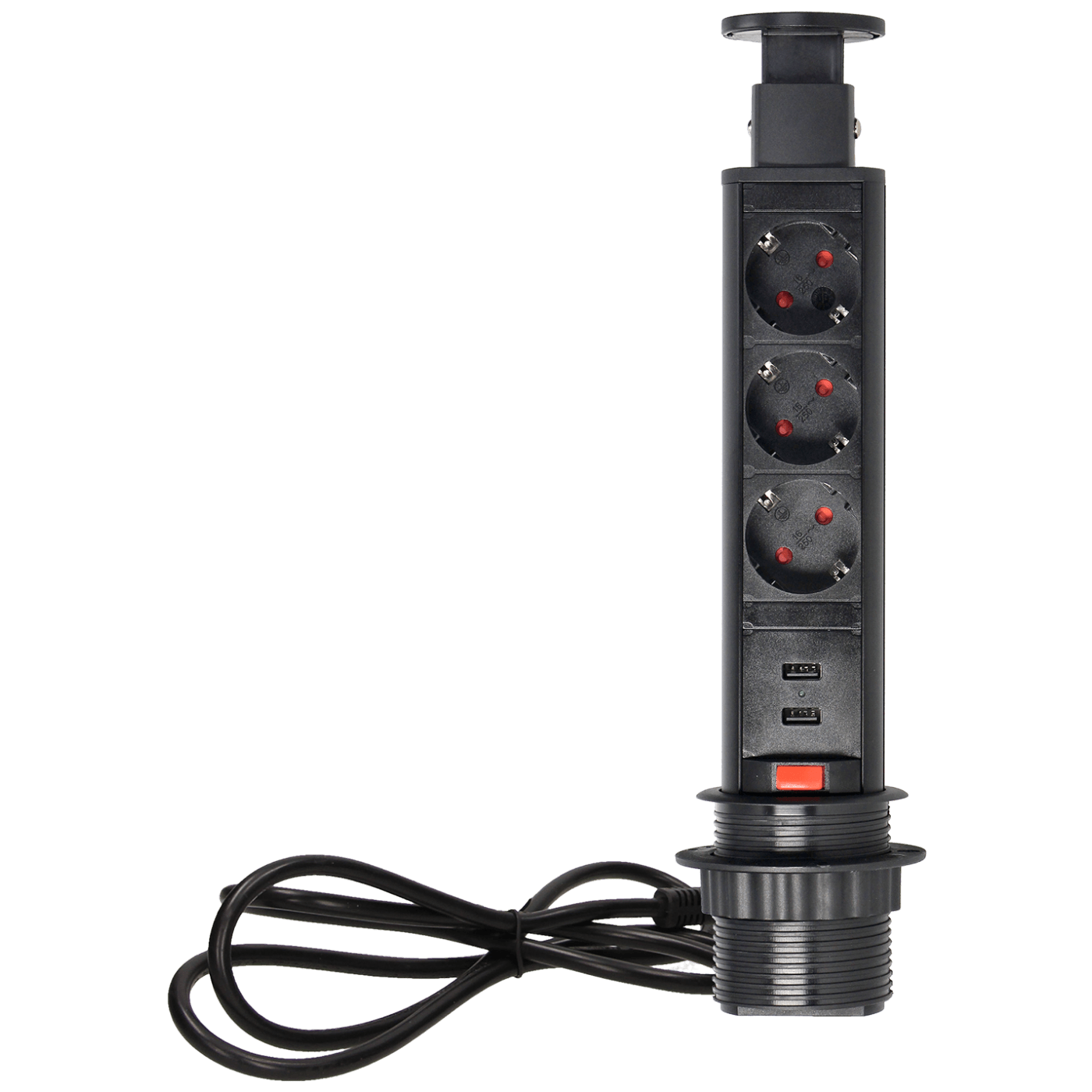 Orno Produžni kabel sa 3 x Schuko utičnice + 2 x USB, ugradbena - OR-AE-1349(GS)/B-0