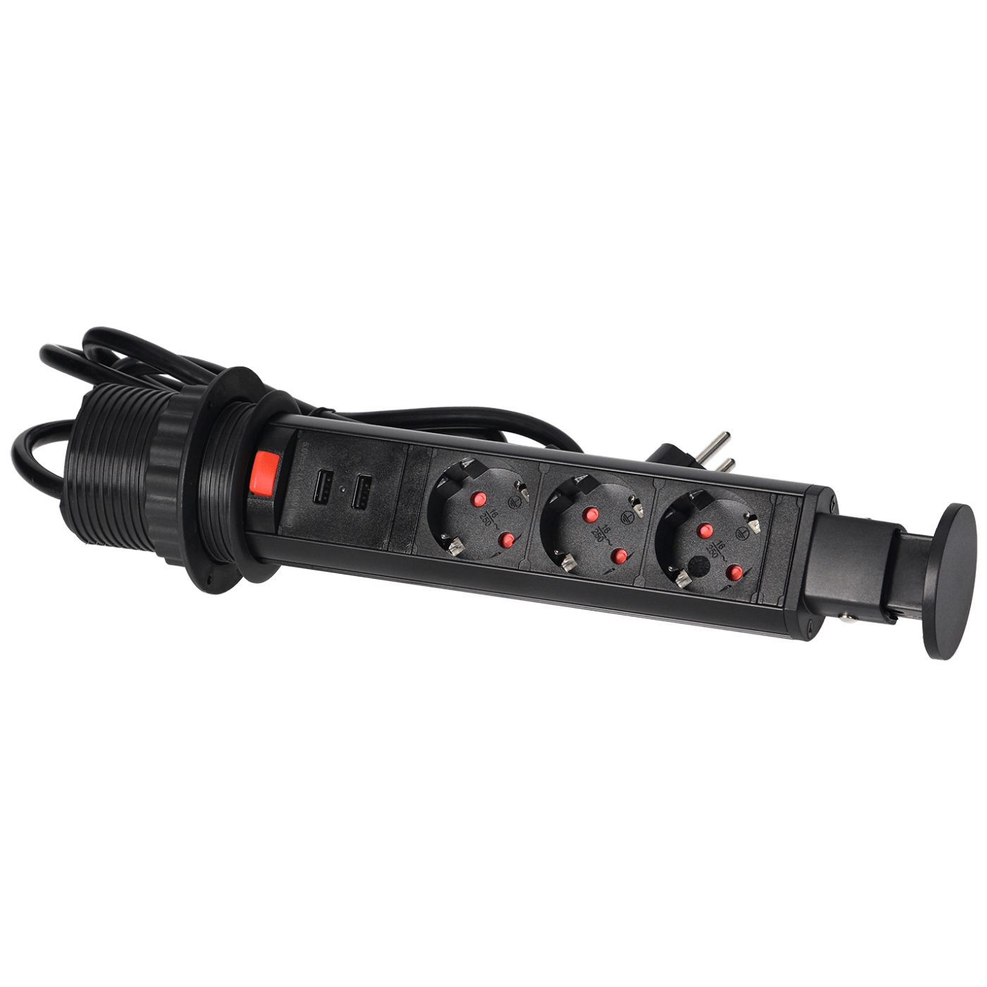 Orno Produžni kabel sa 3 x Schuko utičnice + 2 x USB, ugradbena - OR-AE-1349(GS)/B-2