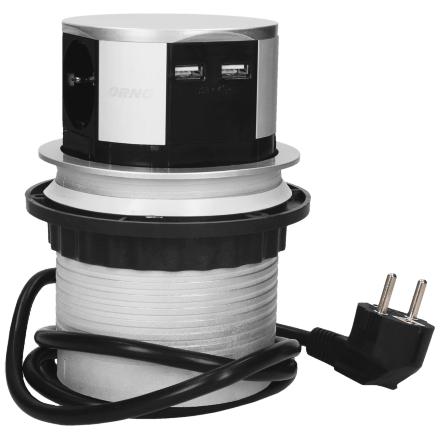Produžni kabel ORNO OR-AE-1342(GS) sa 3 x Schuko utičnice + 2 x USB, ugradbena-0