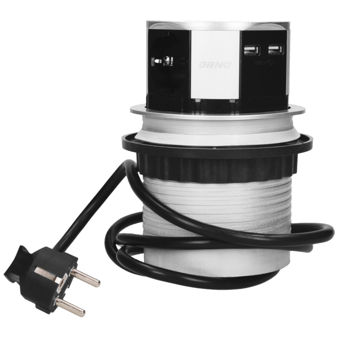 Produžni kabel ORNO OR-AE-1342(GS) sa 3 x Schuko utičnice + 2 x USB, ugradbena-2