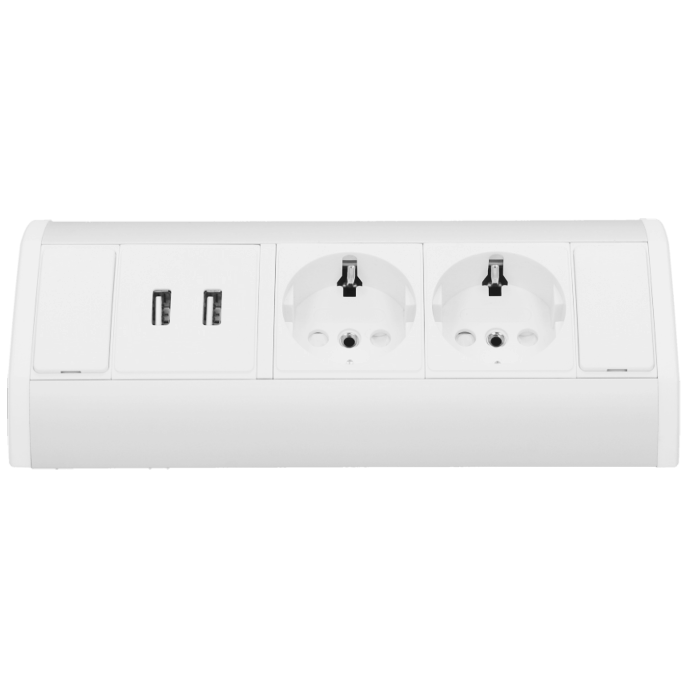 Orno Produžni kabel sa 2 x Schuko utičnice, 2 x USB, ugradbena - OR-GM-9003/W-G(GS)-2