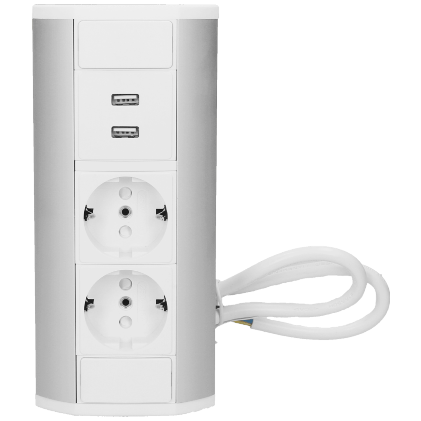 Orno Produžni kabel sa 2 x Schuko utičnice, 2 x USB, ugradbena - OR-GM-9003/W-G(GS)-5