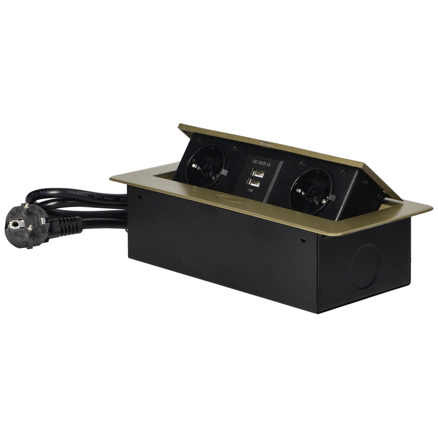 Orno Produžni kabel sa 2 x Schuko utičnice + 2 x USB, ugradbena - OR-AE-13126(GS)/BR-0