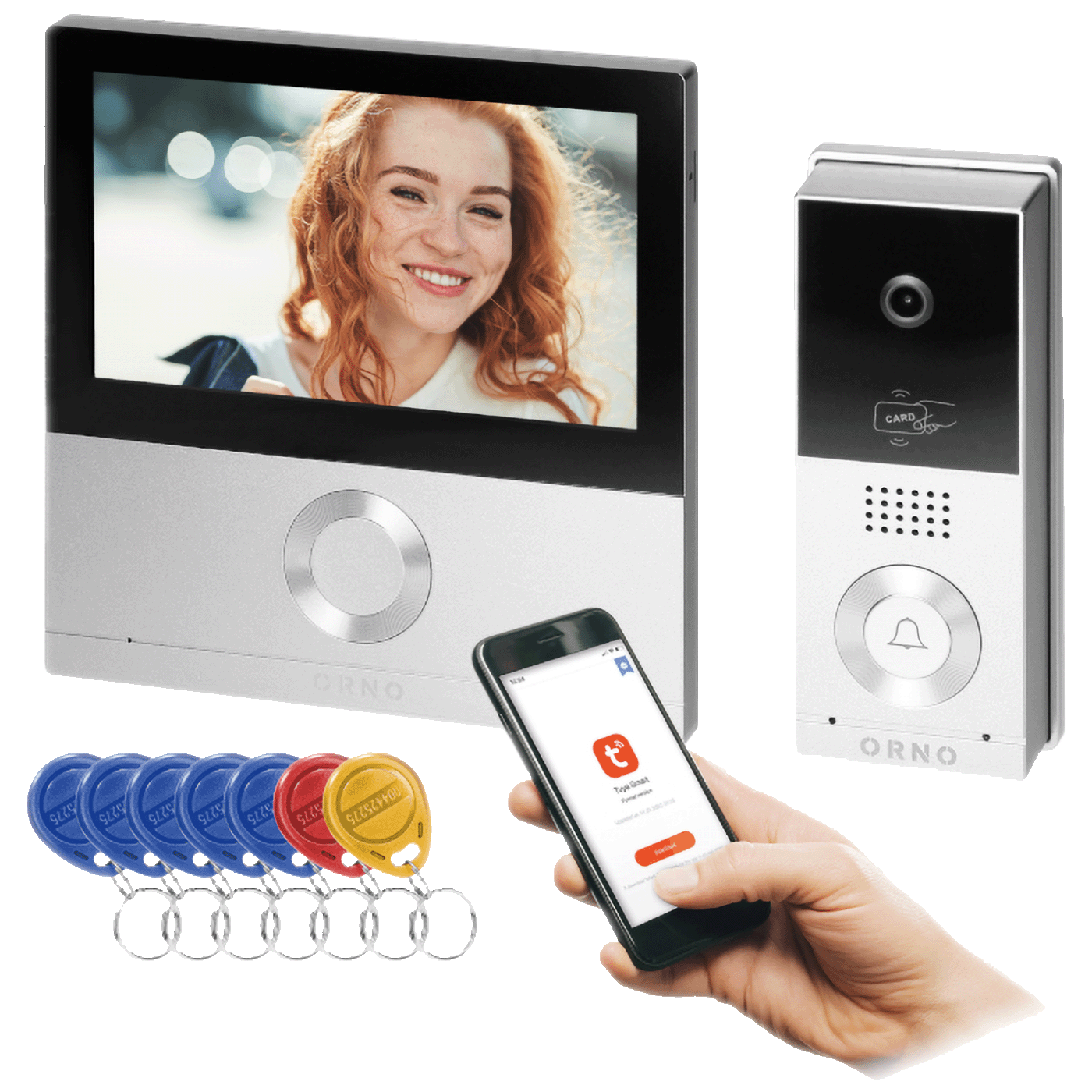 Orno Video interfon 7", set, Full HD, WiFI, IP65, Talos - OR-VID-MS-1078-0
