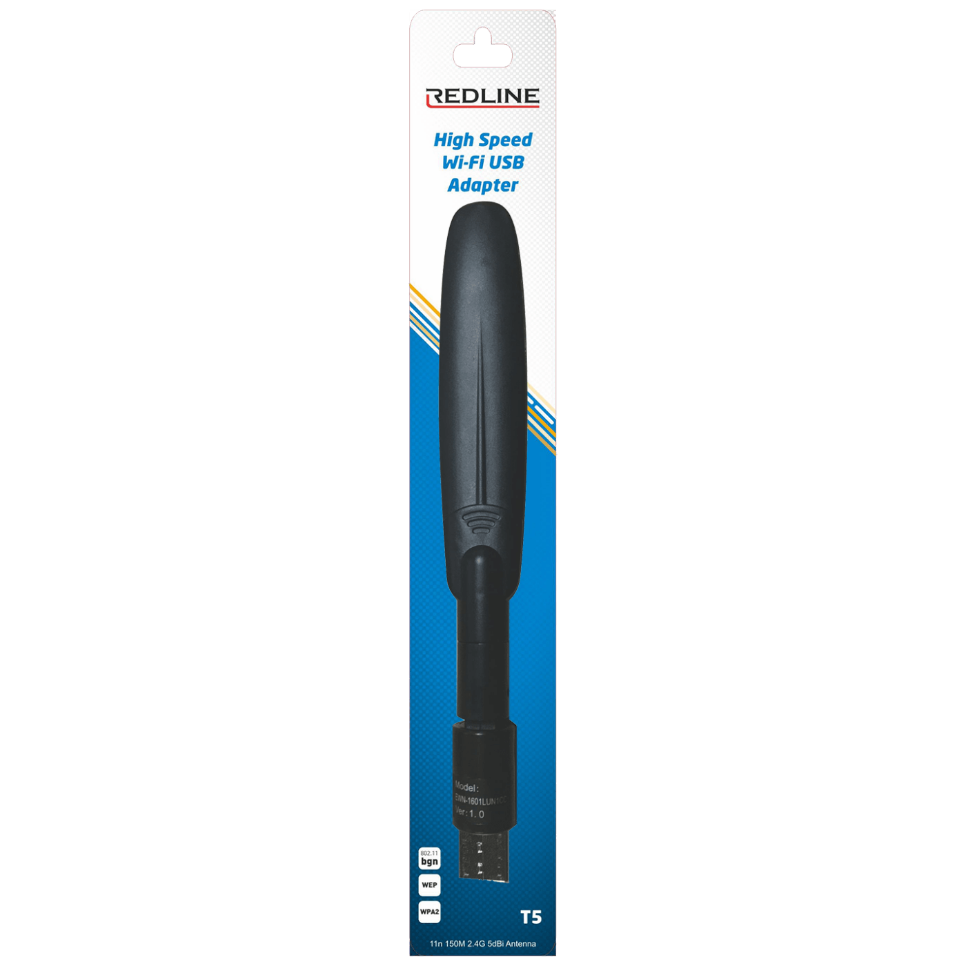 REDLINE Wi-Fi mrežna kartica, USB, 2.4 GHz, 5 dB, 150 Mbps, RT7601 - T5 WiFi antena-0