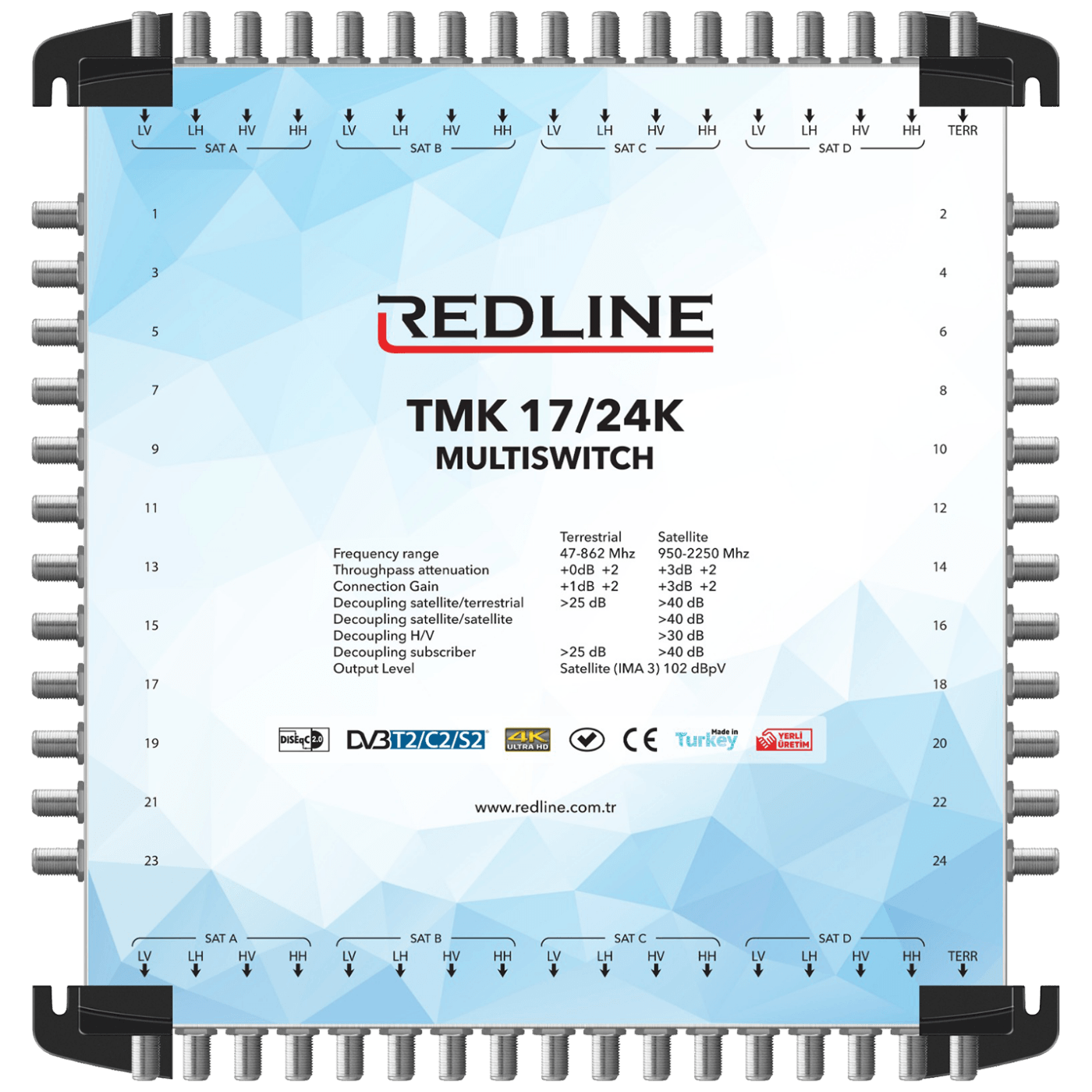 REDLINE Multišalter 4 satelita na 24 utičnice,kaskadni(bez adaptera) - TMK 17/24K-0