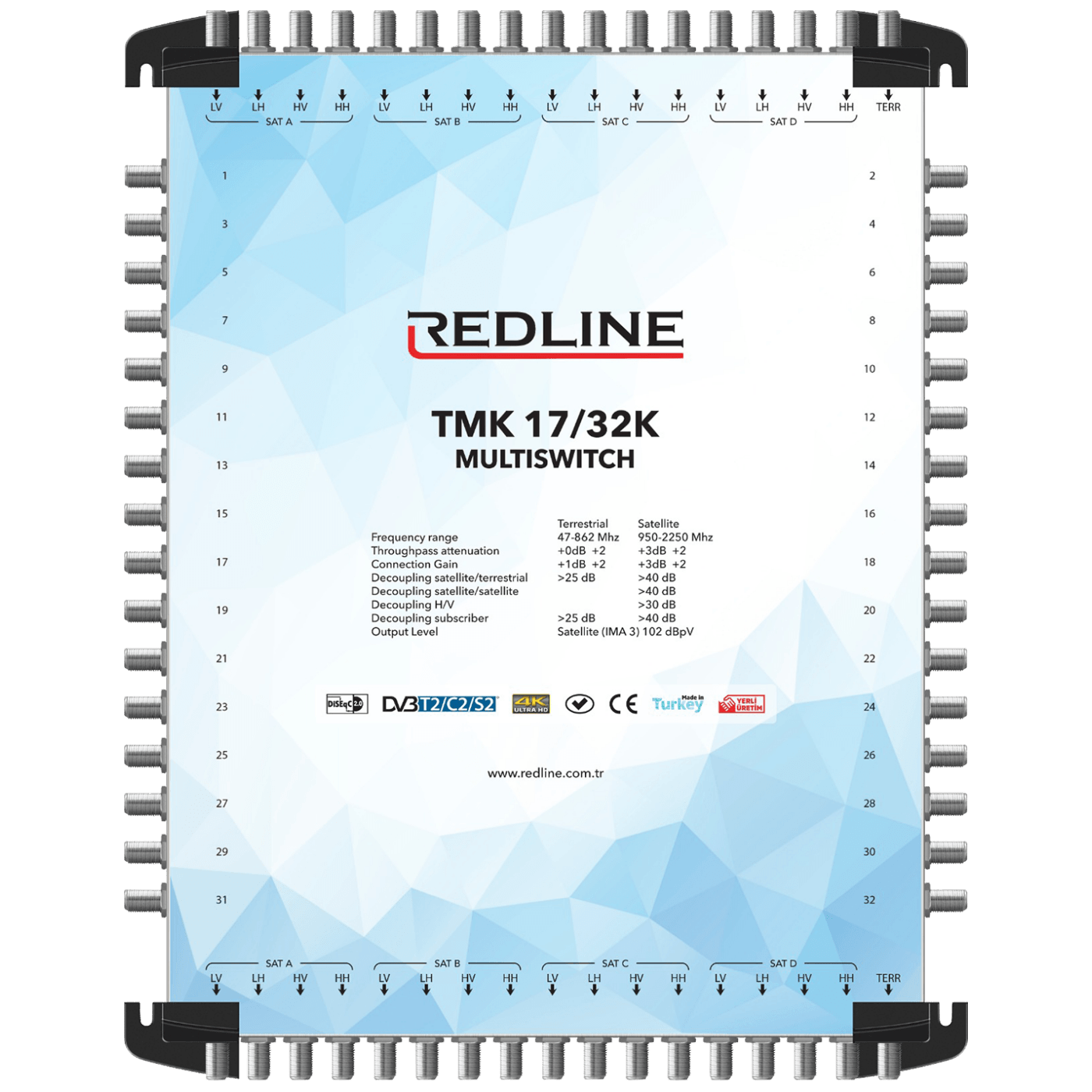 REDLINE Multišalter 4 satelita na 32 utičnice,kaskadni(bez adaptera) - TMK 17/32K-0