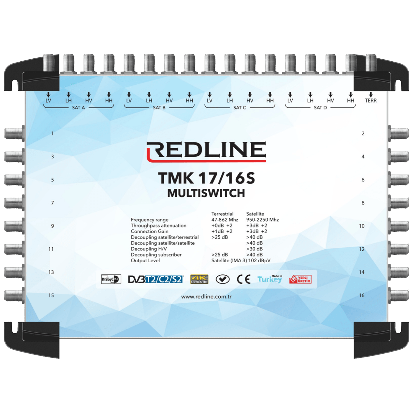 REDLINE Multišalter 4 satelita na 16 utičnica - TMK 17/16S-0