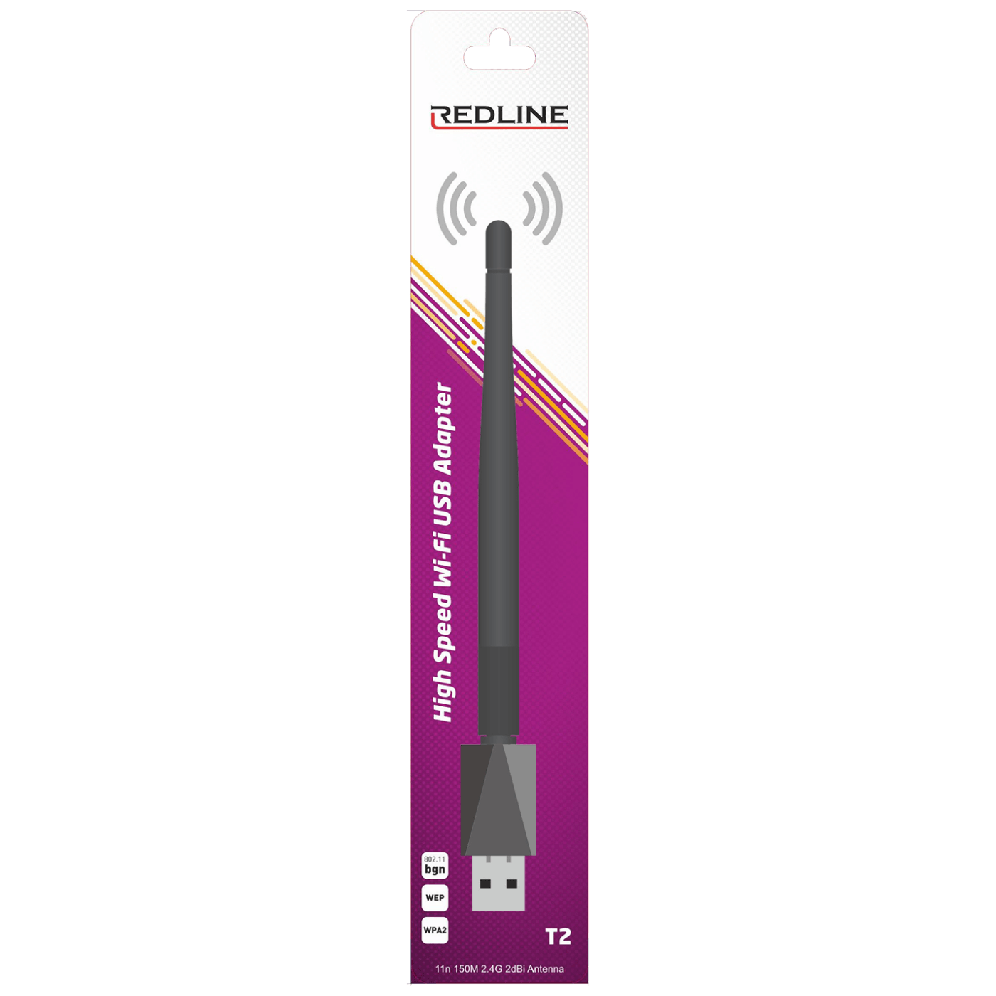 REDLINE Wi-Fi mrežna kartica, USB, 2.4 GHz, 2 dB, 150 Mbps, RT7601 - T2 WiFi antena-0