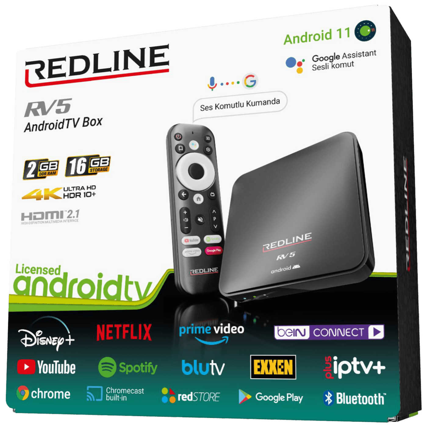REDLINE Prijemnik IPTV@Android, 4K, 2 / 16 GB, WiFi, Bluetooth, LAN - RV5-1