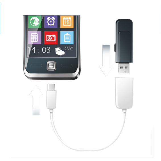 SAL USB micro OTG kabel, dužina 16 cm, USB 2.0 - SA 044-2