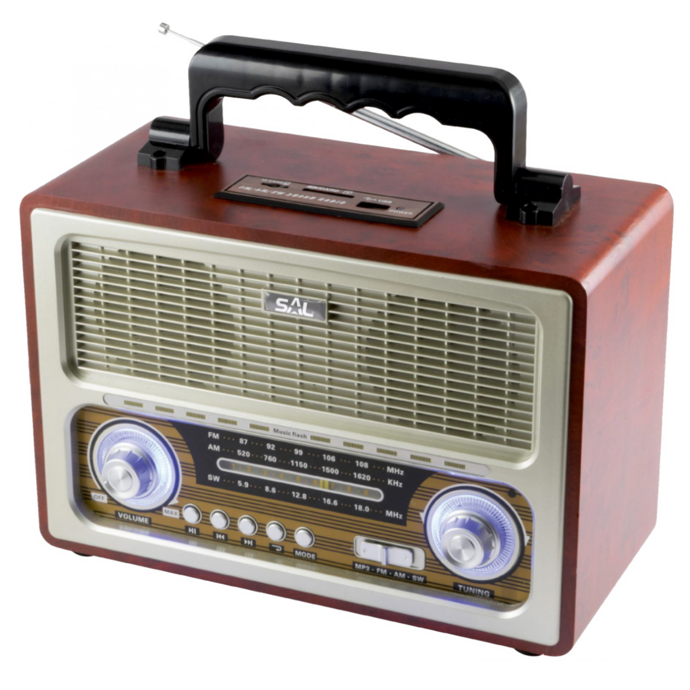 Prijenosni radio + zvučnik SAL RRT 3B (Bluetooth, FM radio, baterija 8h)-0