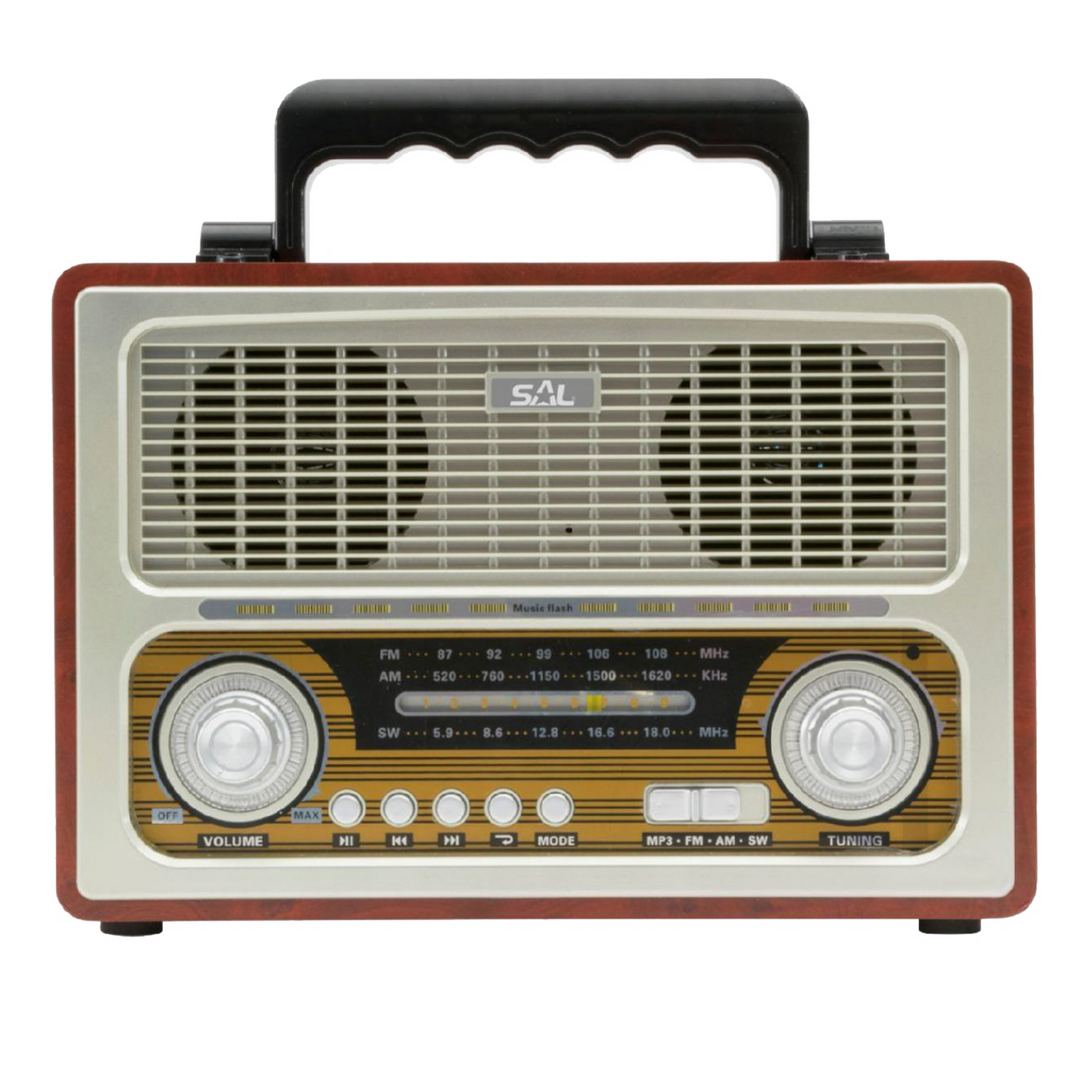 Prijenosni radio + zvučnik SAL RRT 3B (Bluetooth, FM radio, baterija 8h)-2