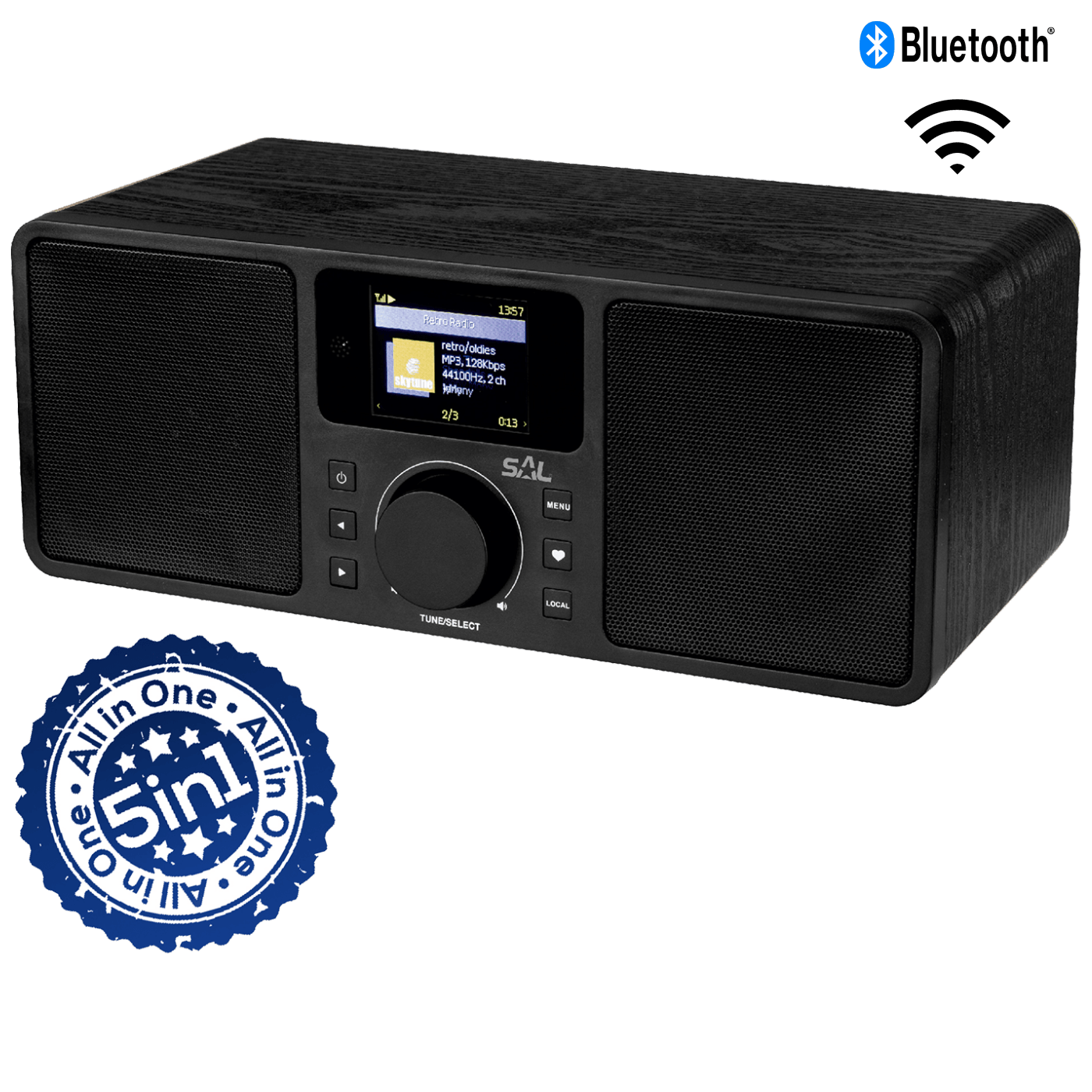 Internet radio SAL, FM , DAB, Bluetooth , 5u1 - INR 5000/BK