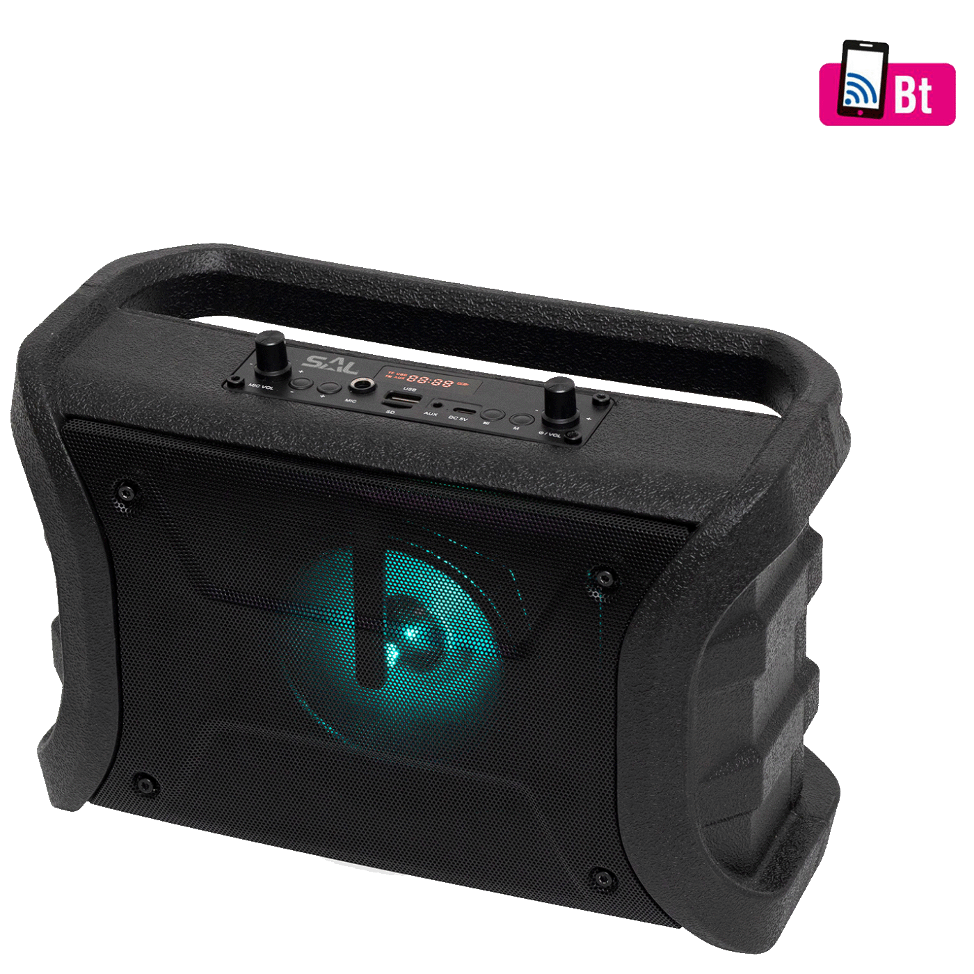 Bluetooth zvučnik SAL BTWORKY MP3, FM, KARAOKE, RGB, 8W-0