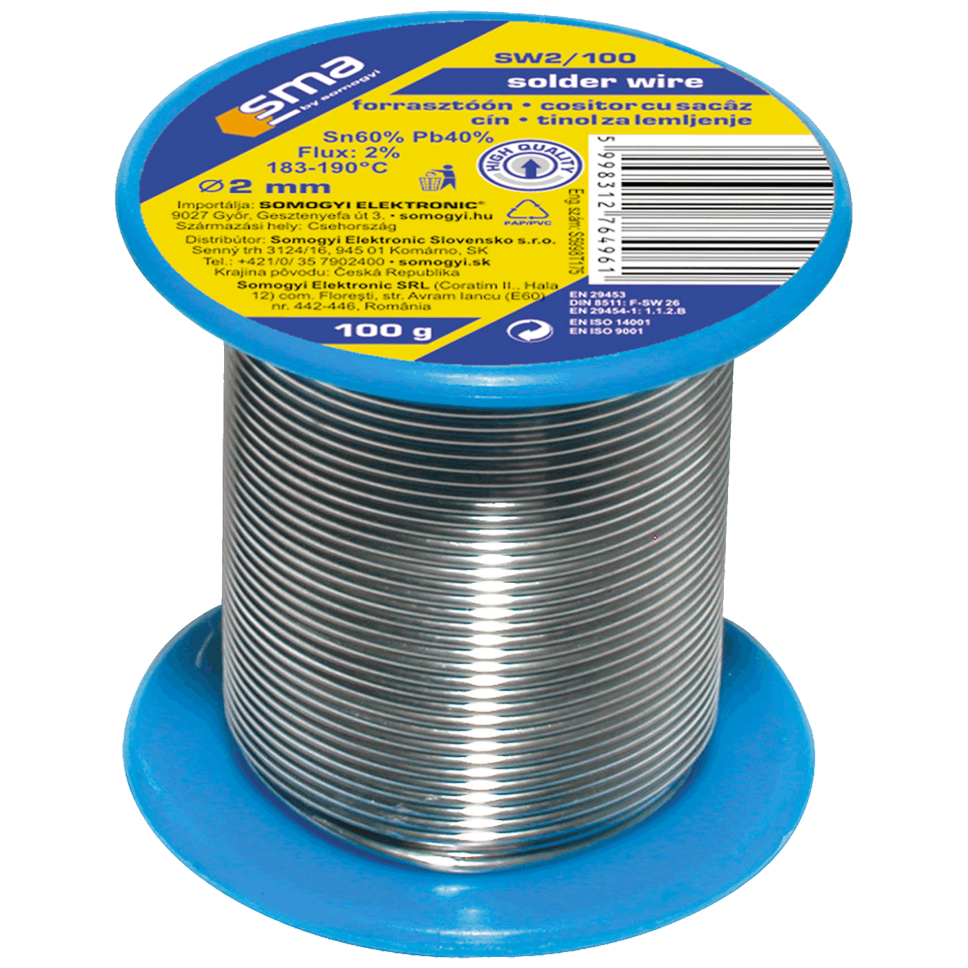 SMA Tinol za lemljenje, O2.0 mm, 100g - SW 2/100-0