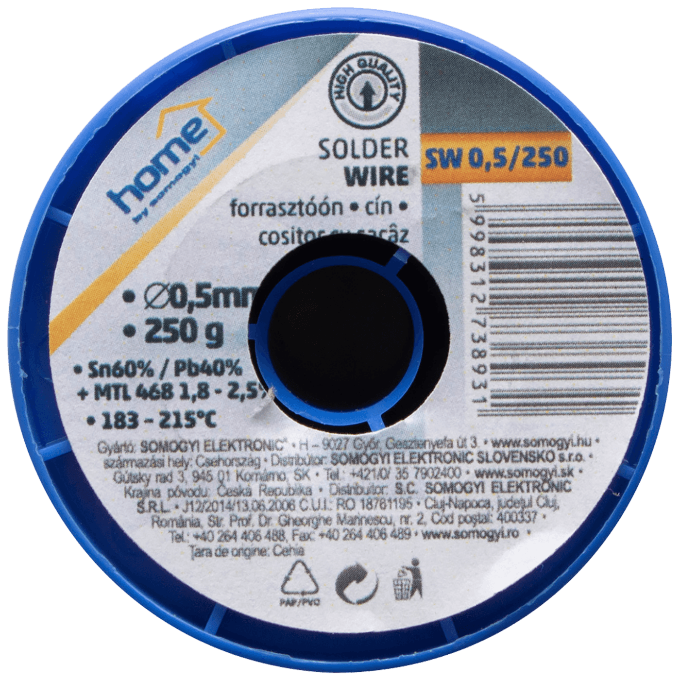 SMA Tinol za lemljenje, O 0.5 mm, 250g - SW 0.5 /250-1